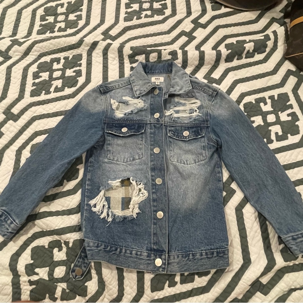 BKE Youth Distressed Denim Jacket